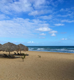 Scenic view of beach against sky