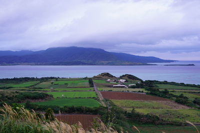 Scenic view of land against sky