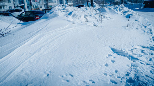 Snow covered city