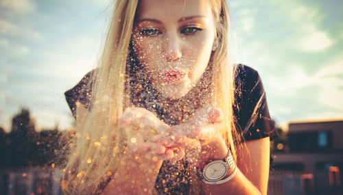 Close-up portrait of woman