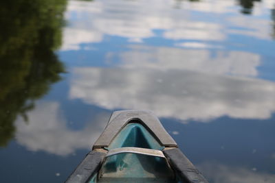 Close-up of swimming pool by lake