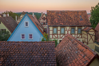 Houses against clear sky