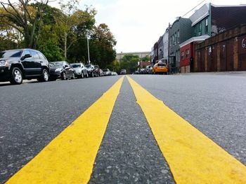 Road passing through city