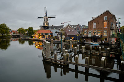 Windmill adriaan in haarlem on the sparne river