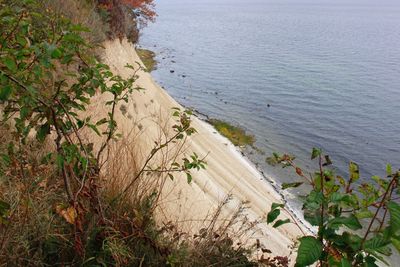 High angle view of beach