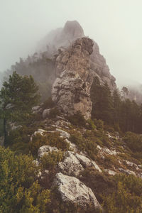 Scenic view of rocky mountains against sky