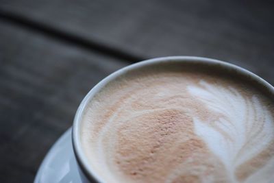 High angle view of coffee on table