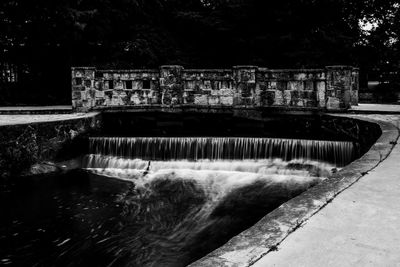 View of dam by canal