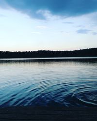 Scenic view of calm lake against sky