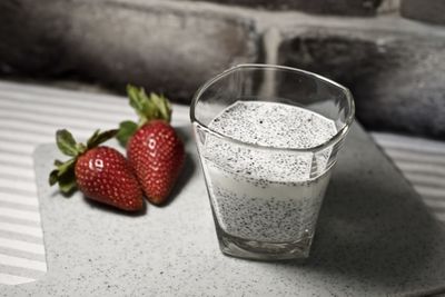 Close-up of strawberry on table