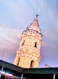 Low angle view of temple against sky