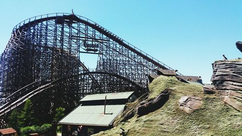 Low angle view of built structure against clear sky