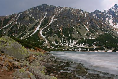 Scenic view of mountain against sky