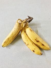 High angle view of bananas on white background