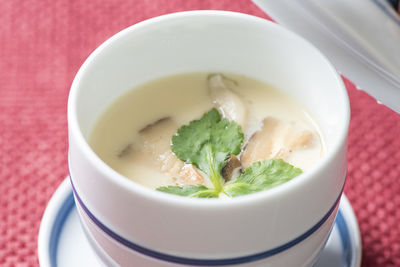 Close-up of soup in bowl