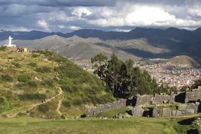 Scenic view of mountains against sky