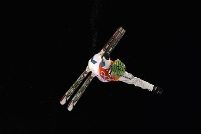 Close up of traditional windmill against black background