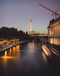 City lit up at night