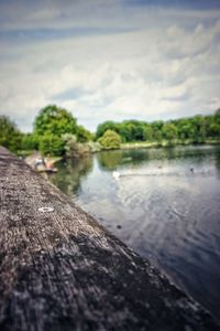 Surface level of river against sky