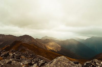 Scenic view of mountains against sky