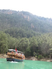 Scenic view of boats in sea