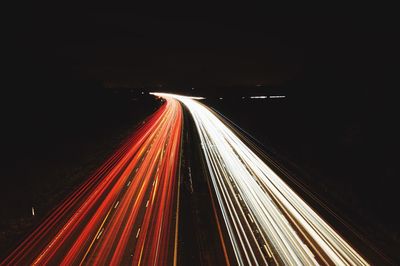 Blurred motion of road at night