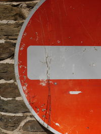 Full frame shot of red brick wall
