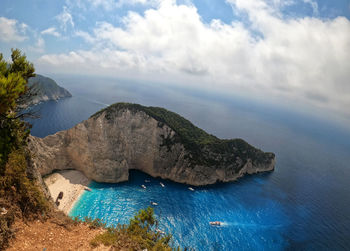 Zakynthos, view of the navajo beach and the shipwreck