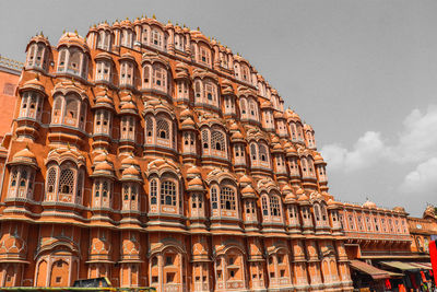 Low angle view of building against sky hawa mahal