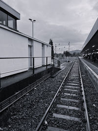 Railroad track against sky