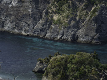 Scenic view of sea and rocks