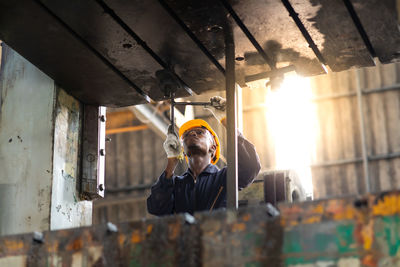 Man working at construction site