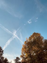 Low angle view of vapor trail in sky