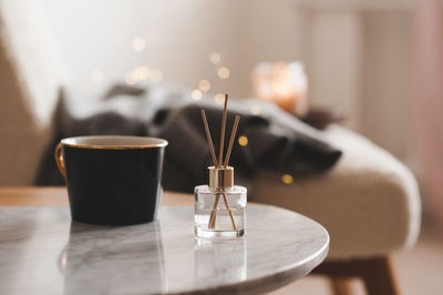 Close-up of coffee on table