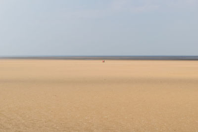 Scenic view of beach against clear sky