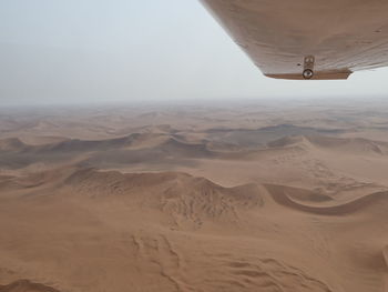 Aerial view of desert from airplain, sossusvlei, namibia