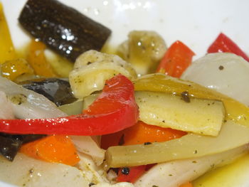 Close-up of fruit salad in plate