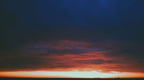 Low angle view of sky at sunset