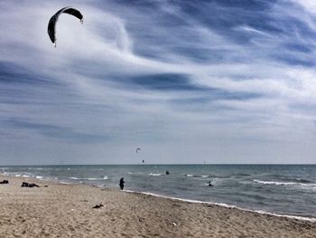 Scenic view of beach against sky