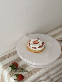 High angle view of cake on plate