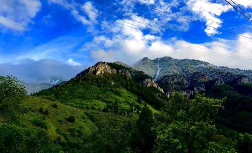 Scenic view of mountains against sky