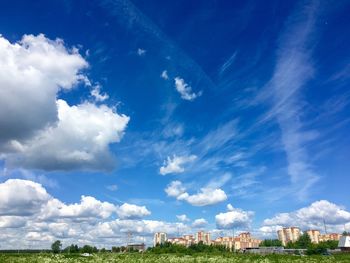 Low angle view of buildings against sky