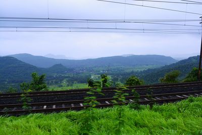 Scenic view of mountains against sky