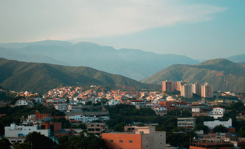 View of town in mountains