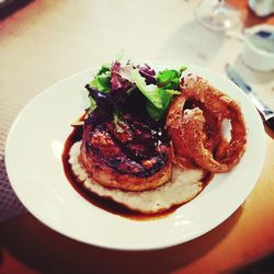 Close-up of served food