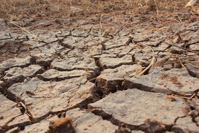 Full frame shot of cracked land