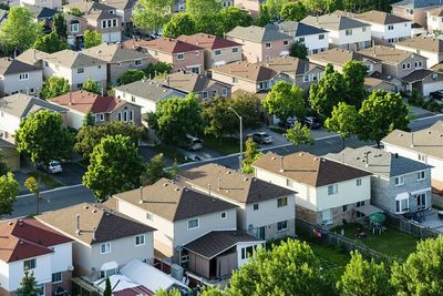 Residential buildings in town