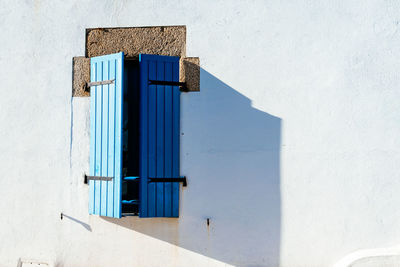 Closed door of building