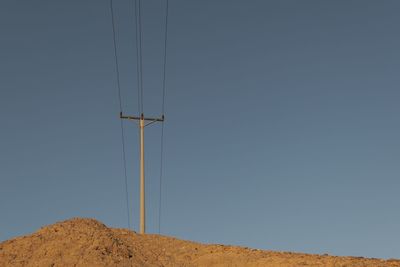 Low angle view of cables against clear sky