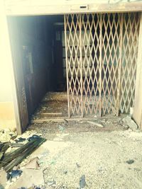 Closed door of building